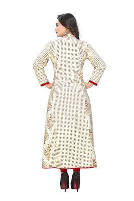 White printed cotton kurti 2
