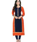 Multicolor embroidered rayon kurti