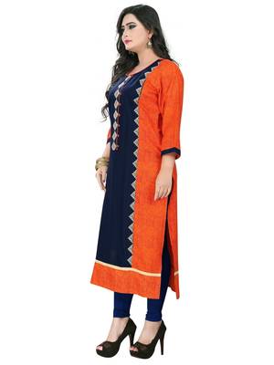 Multicolor embroidered rayon kurti 3