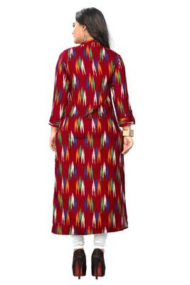 Maroon printed  rayon kurti 4