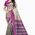 Pink printed art silk saree with blouse