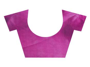 Pink printed art silk saree with blouse 5
