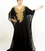 Black embroidered georgette islamic kaftans