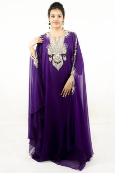 Purple Georgette Stone Work Kaftan