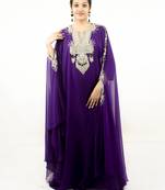 Purple Georgette Stone Work Kaftan