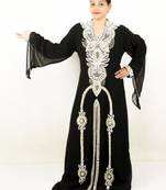 Black embroidered georgette islamic kaftans