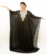 Black embroidered georgette islamic kaftans