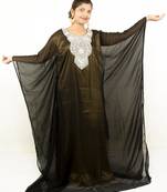 Black embroidered georgette islamic kaftans