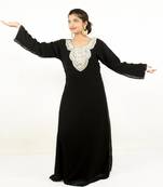 Black embroidered georgette islamic kaftans