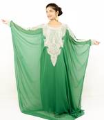 Green embroidered georgette islamic kaftans
