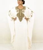 White embroidered georgette islamic kaftans