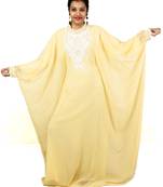 Beige embroidered georgette islamic kaftans