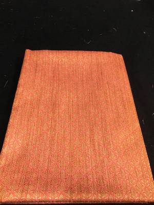 Pink weaved cotton silk unstitched salwar with dupatta 4