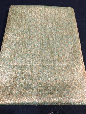 Green weaved cotton silk unstitched salwar with dupatta 4