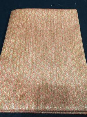 Peach weaved cotton silk unstitched salwar with dupatta 4
