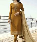 Mustard embroidered georgette salwar