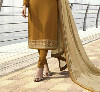Mustard embroidered georgette salwar 2