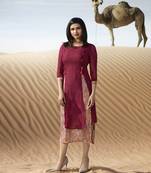 Light Maroon Printed Georgette Kurti