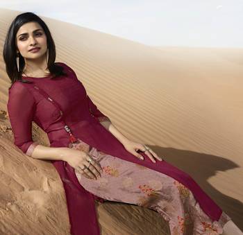 Light Maroon Printed Georgette Kurti 2