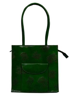 Shantiniketan Green Color Handcrafted Boho Hippie Gypsy Genuine Womens Handbag 1