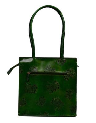 Shantiniketan Green Color Handcrafted Boho Hippie Gypsy Genuine Womens Handbag 2