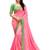 Pink plain art silk saree with blouse