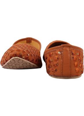 Rudra brown pu leather traditional mojari for girl's & women's footwear 3