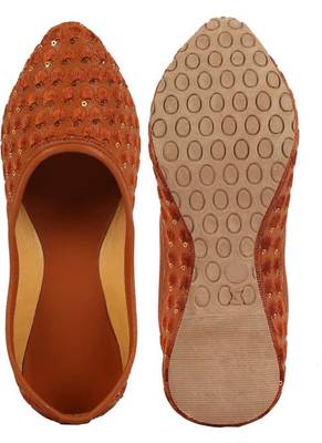 Rudra brown pu leather traditional mojari for girl's & women's footwear 4