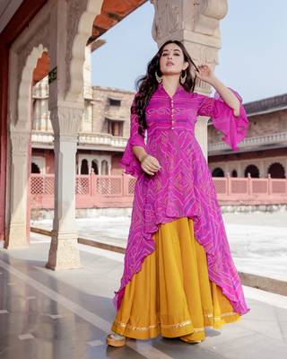 multicolor embroidered Crepe Silk kurtis 3