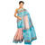 multicolor printed cotton-poly saree with blouse