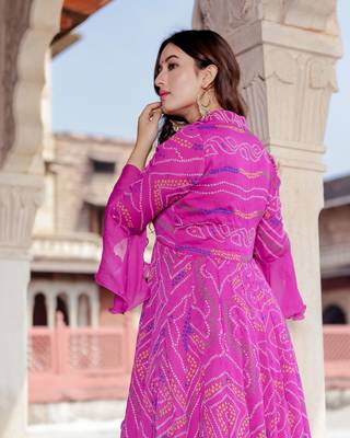 multicolor embroidered Crepe Silk kurtis 5