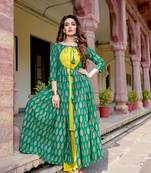 multicolor embroidered Cotton kurtis