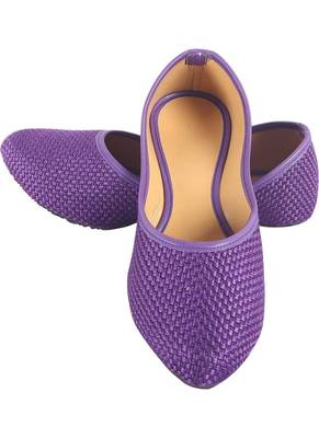 Rudra purple pu leather traditional mojari for girl's & women's footwear 1