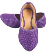 Rudra purple pu leather traditional mojari for girl's & women's footwear