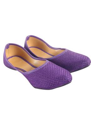 Rudra purple pu leather traditional mojari for girl's & women's footwear 2