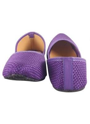 Rudra purple pu leather traditional mojari for girl's & women's footwear 3