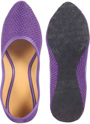 Rudra purple pu leather traditional mojari for girl's & women's footwear 4