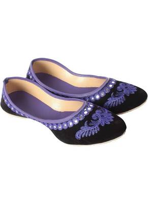 Rudra purple pu leather traditional mojari for girl's & women's footwear 1