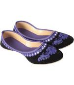 Rudra purple pu leather traditional mojari for girl's & women's footwear