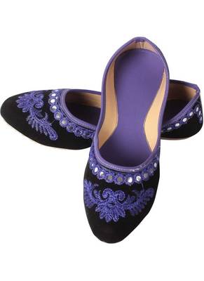 Rudra purple pu leather traditional mojari for girl's & women's footwear 2