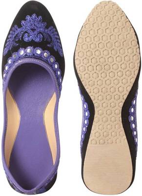 Rudra purple pu leather traditional mojari for girl's & women's footwear 4