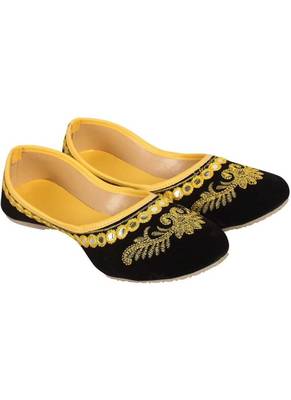 Rudra yellow pu leather traditional mojari for girl's & women's footwear 2