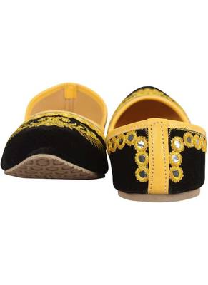 Rudra yellow pu leather traditional mojari for girl's & women's footwear 3