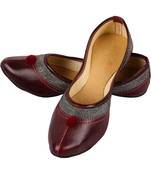 Rudra brown pu leather traditional mojari for girl's & women's footwear