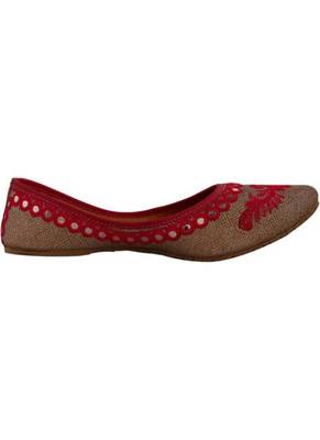 Rudra pink pu leather traditional mojari for girl's & women's footwear 3