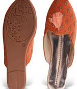 Rudra orange pu leather traditional mojari for girl's & women's footwear