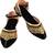 Rudra black & golden pu leather traditional mojari for girl's & women's footwear