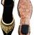 Rudra black & golden pu leather traditional mojari for girl's & women's footwear