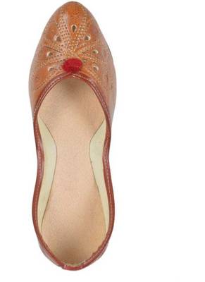 Rudra brown pu leather traditional mojari for girl's & women's footwear 3