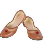 Rudra brown pu leather traditional mojari for girl's & women's footwear